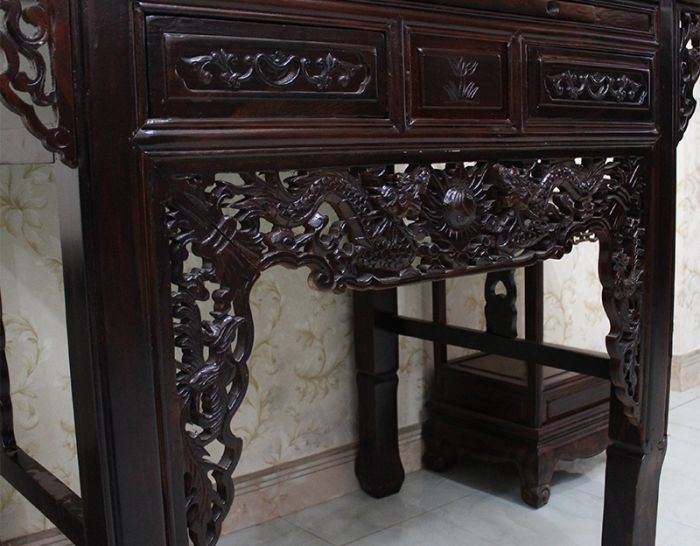 Bàn thờ gia tiên gỗ muồng 2 tầng GT08
